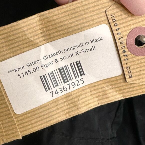 Knot Sister Women's Elizabeth Jumpsuit Black XS NWT - Picture 6 of 8